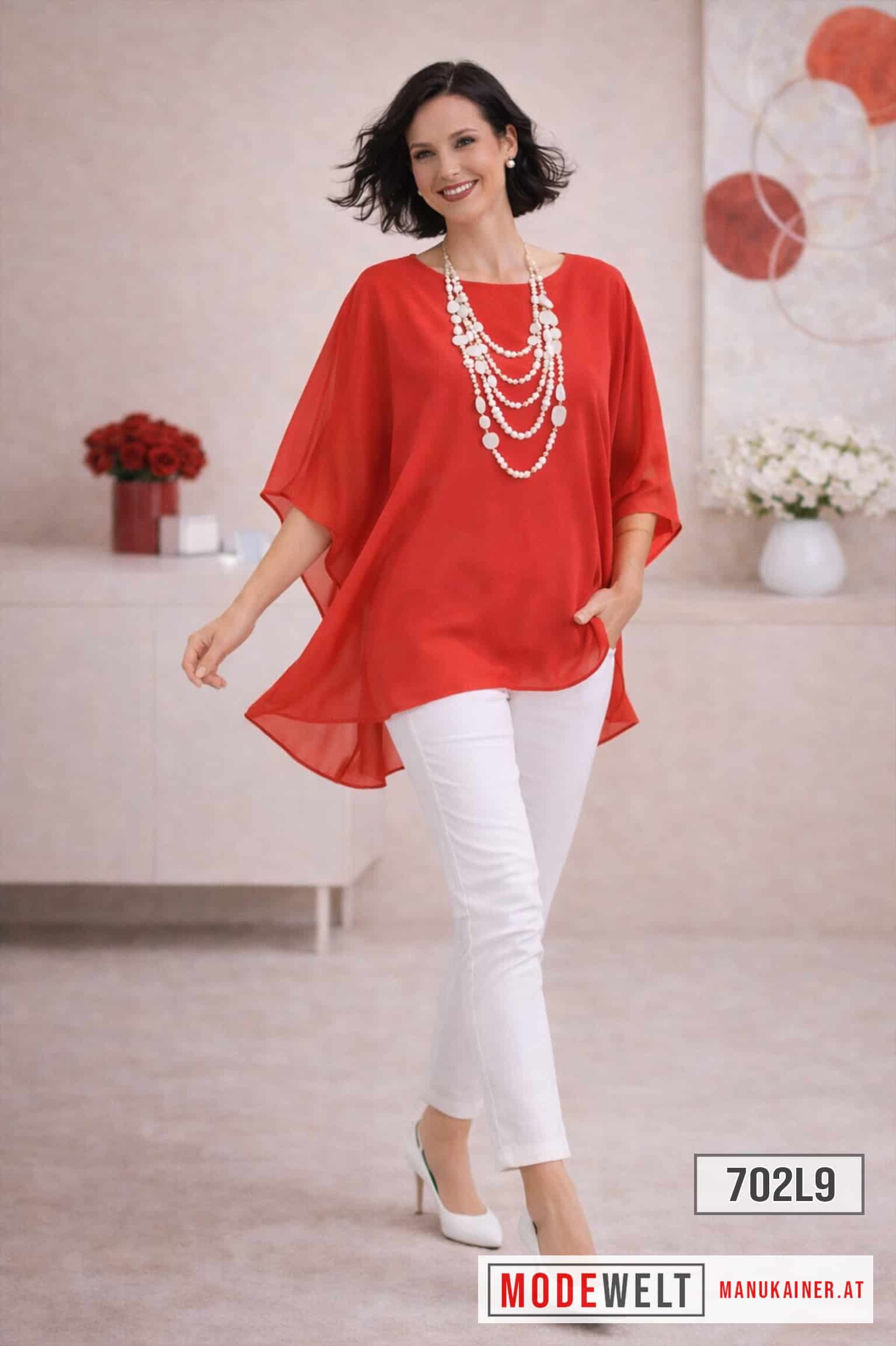 FledermausBluse Lady Red |Gr. UNI 42-48+|