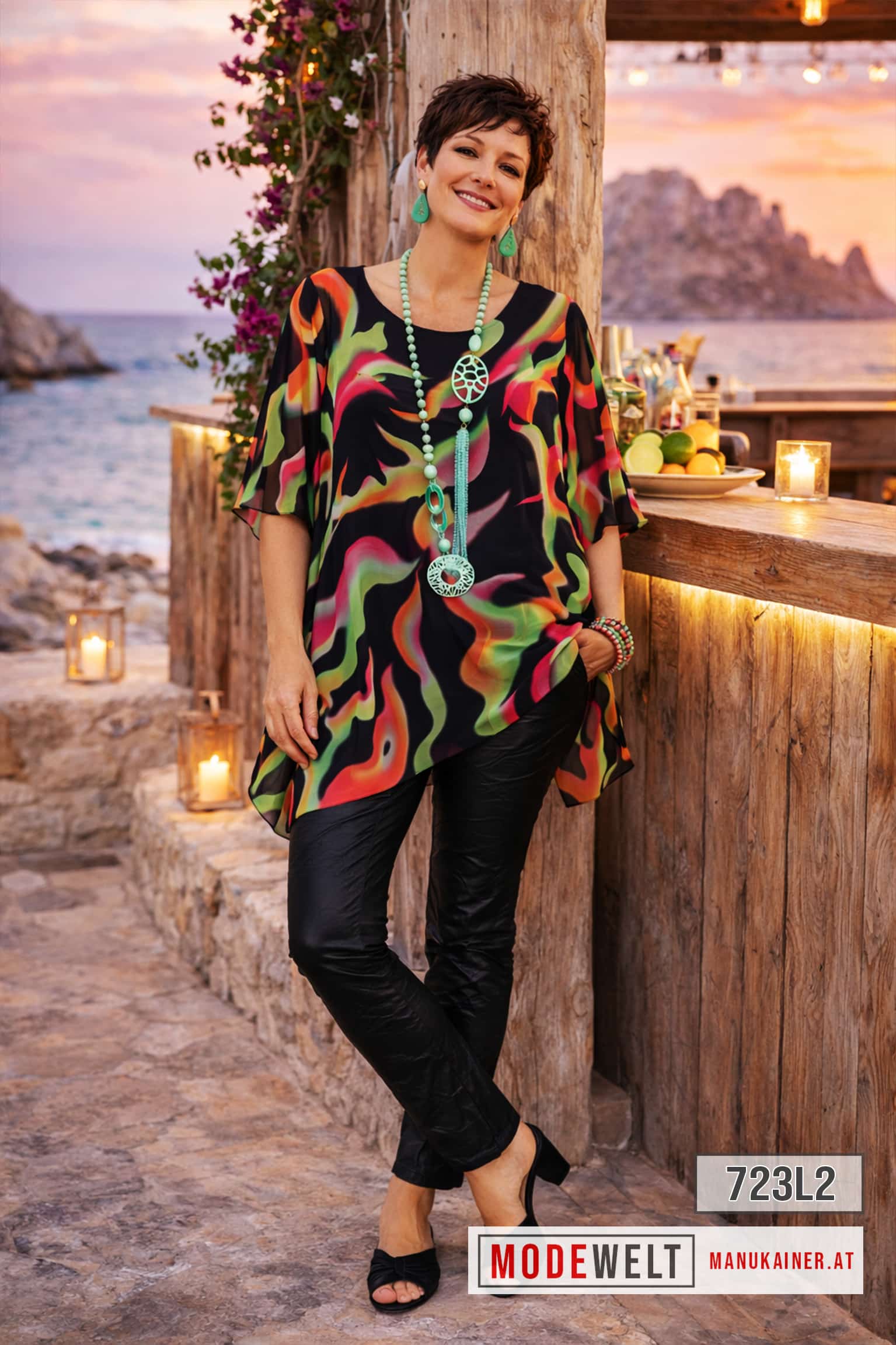 SeidenfeelTunika Sunset Flow & Feenhauch |Gr. UNI 40-48+|