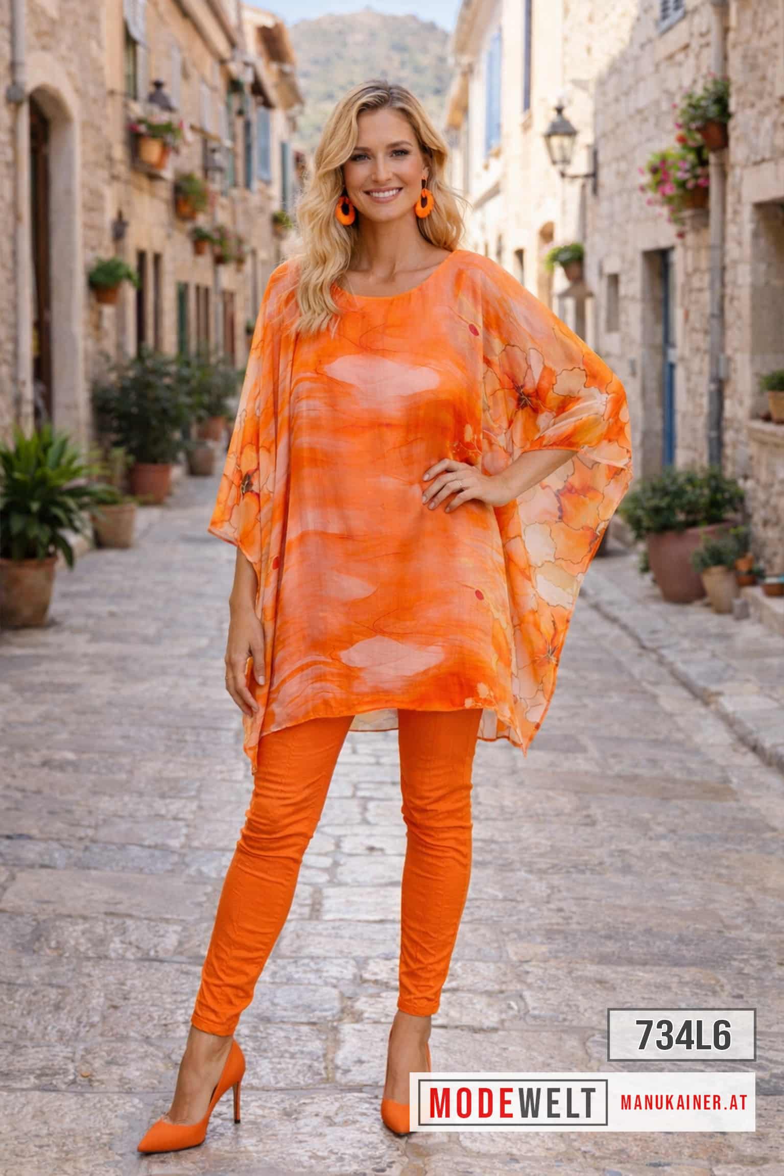 SeidenfeelTunika Orange Breeze|Gr. UNI 40-48+|