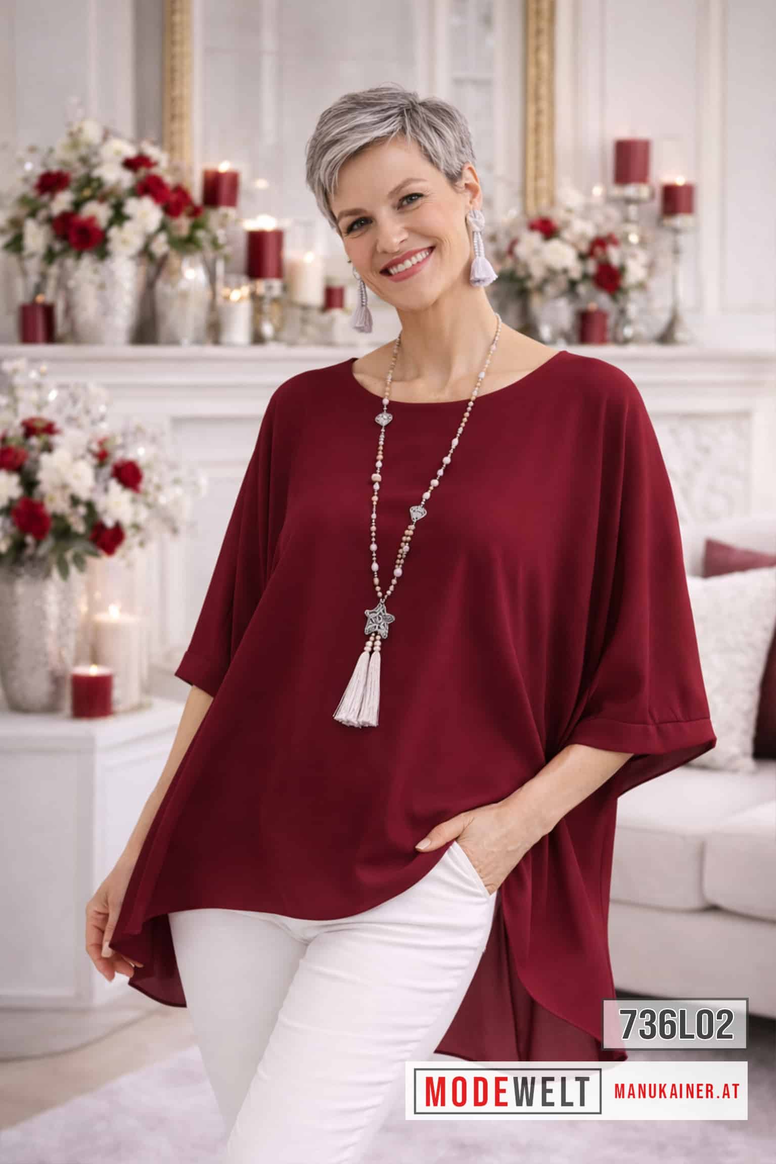 FledermausBluse Lady jetzt auch in  Bordeaux & Flieder |Gr. UNI 36-48+|