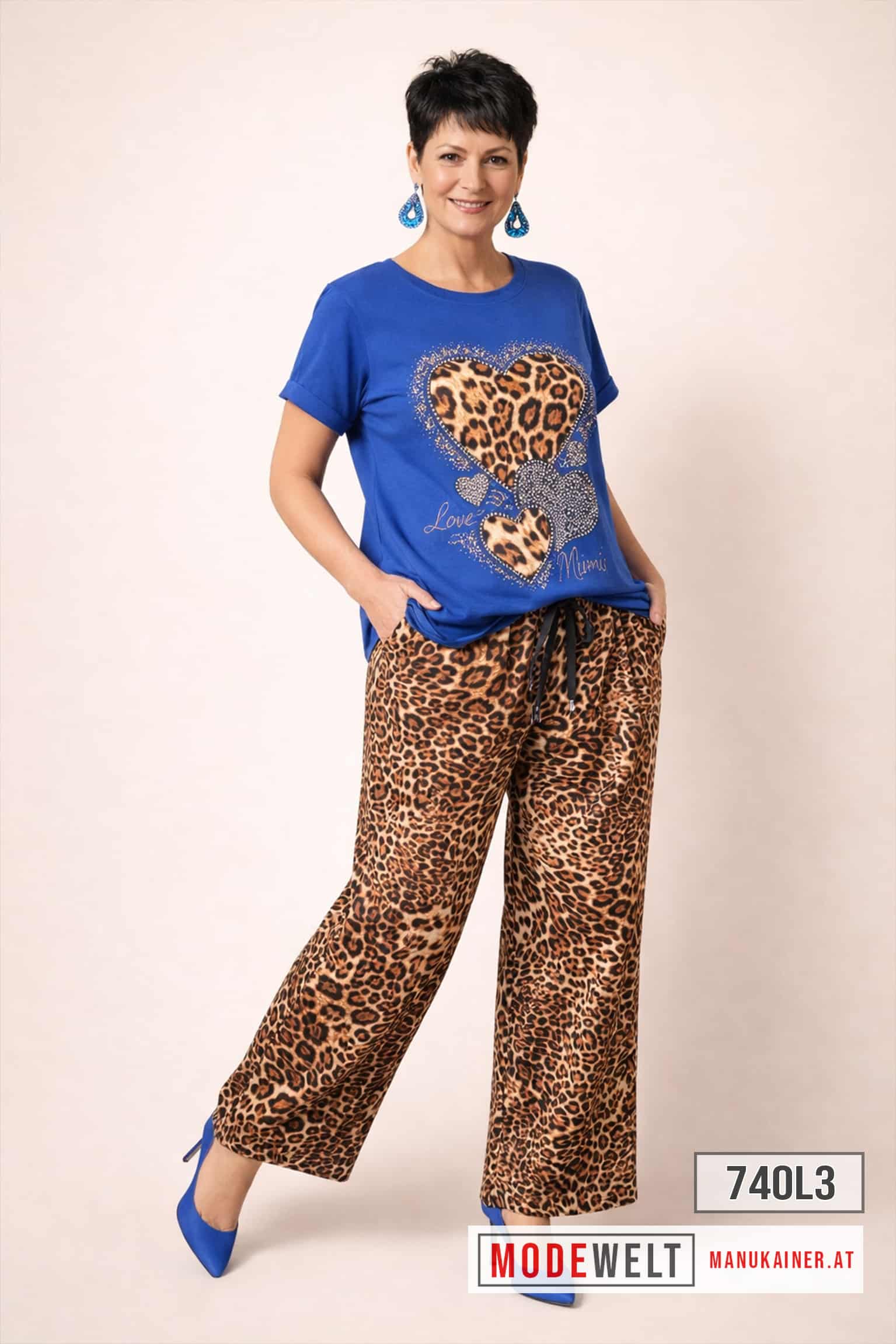 DesignShirt Leo Love Black & Blue mit Hose LeoLove Legero
