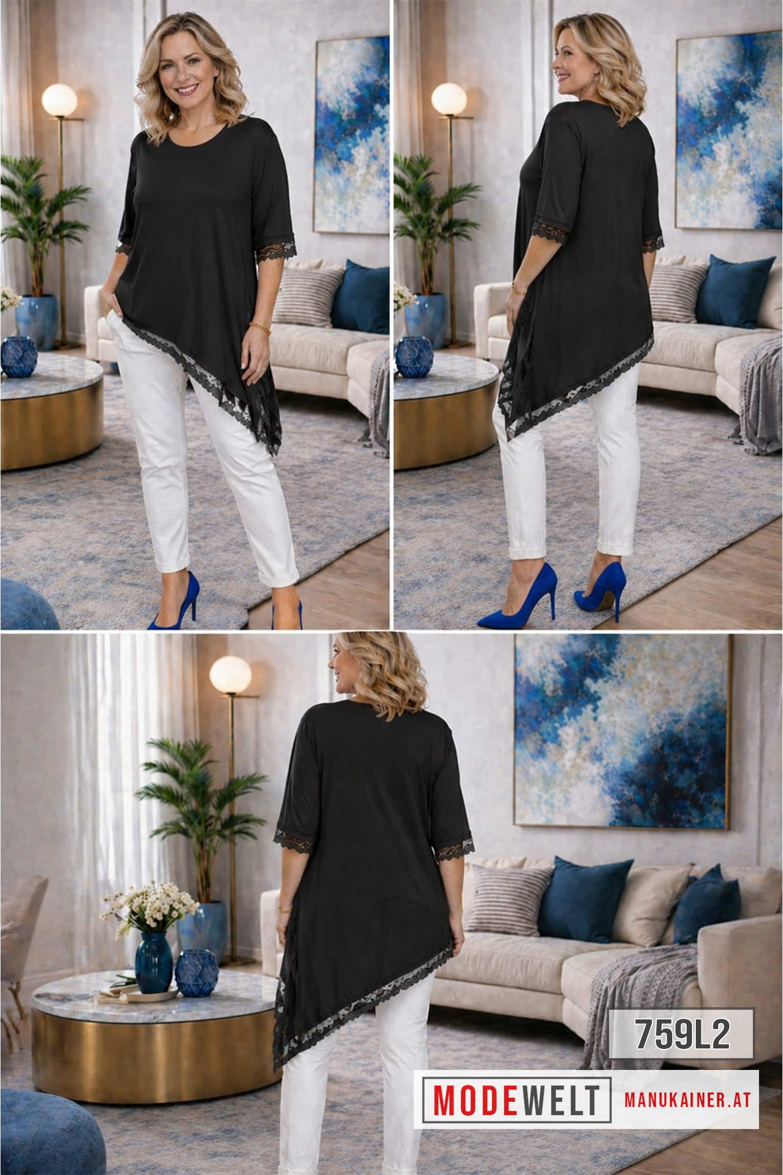 Shirt Undermovie in Blue, Black & Pink Delight |Gr. UNI 40-48|