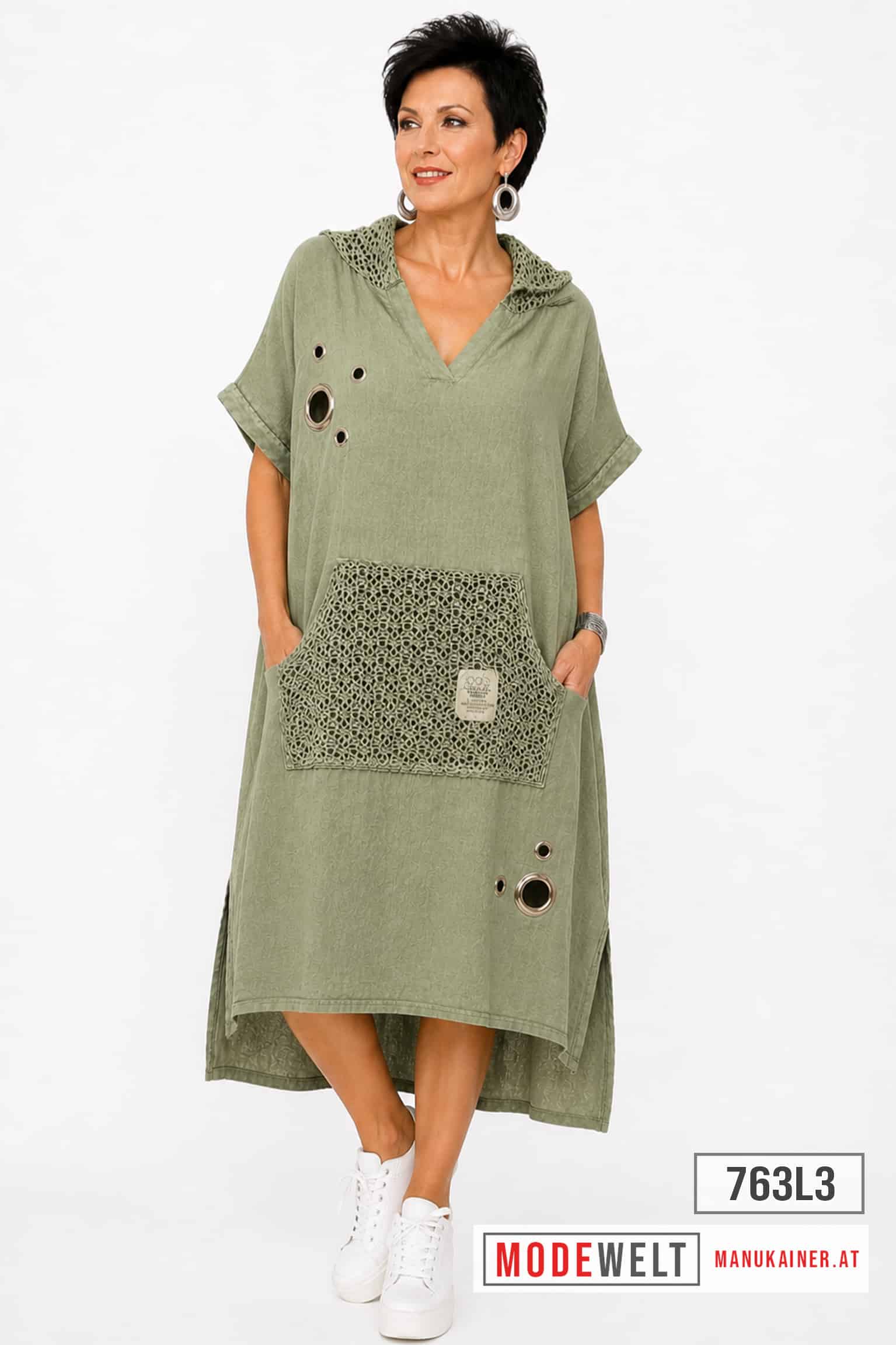 LeinenKleid Toskana Safari & Black |Gr. UNI 38-48+|