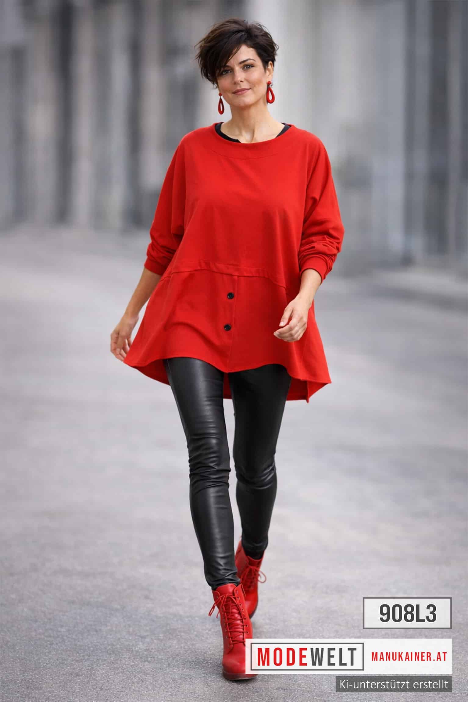 SweaterShirt Cindy Pink Delight & Red |Gr. UNI 42-48+|
